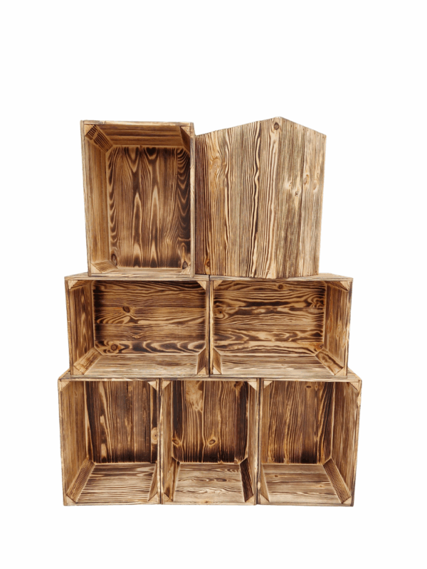 Wooden crate 40x30x25 cm – Natural or Burnt effect