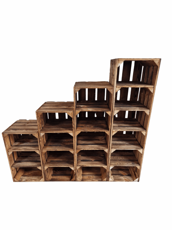 Wooden shoe rack - Burnt effect or natural