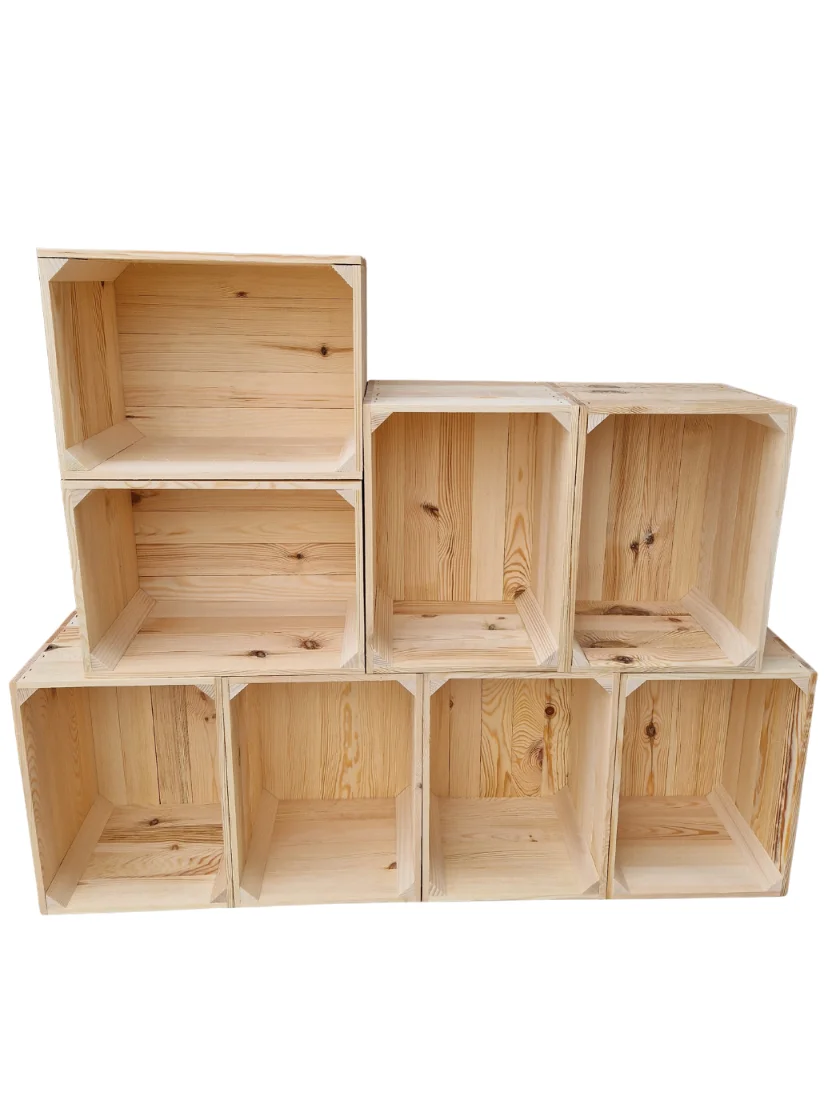 czolowka (2) Wooden crate 40x30x24 cm - Natural & burnt effect