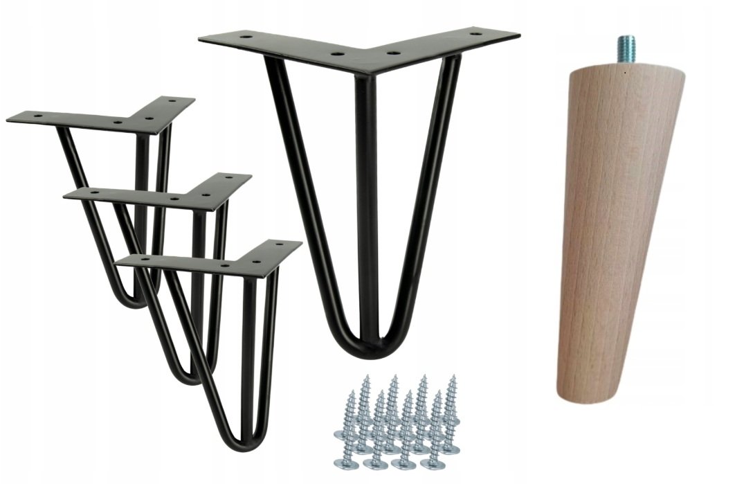 Wooden and metal legs